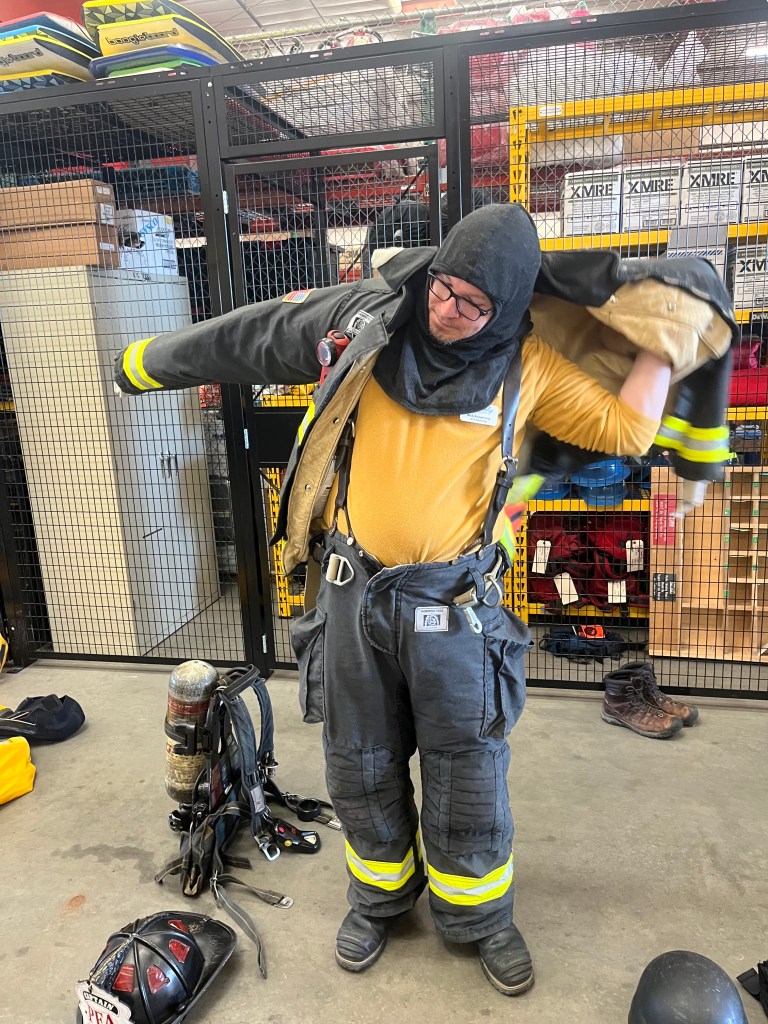 Nick Armstrong in a fire suit! (I definitely did not clear the 1 minute mark)