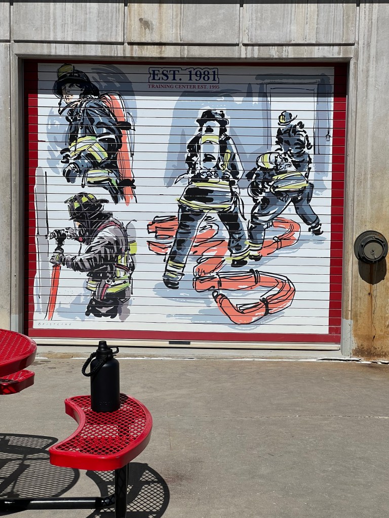 A mural on the training tower