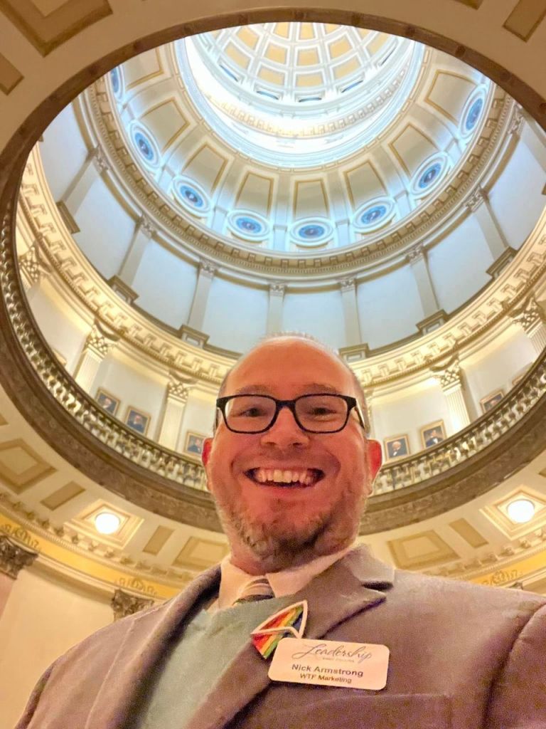 Nick Armstrong inside the Colorado State Capitol