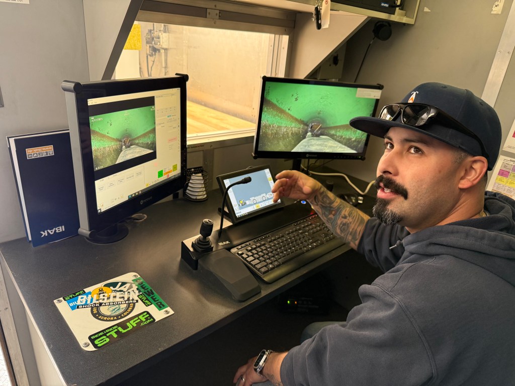 Boxelder Sanitation District staff shows off what the robot can see
